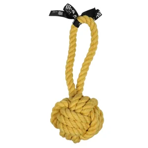 ‘Are you knots’ bal met lus 25x9x9cm geel