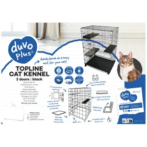 Topline kattenbench 2 deuren L – 107x71x149cm zwart