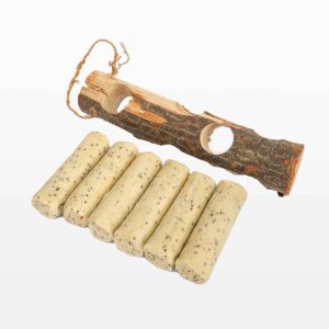 Vetstaafjeshouder Hout met 6 Vetstaafjes High Energie Plus