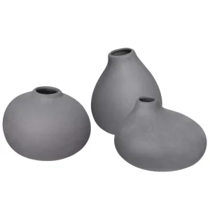Blomus Nona Vazen Set van 3 – Antraciet | Keramiek