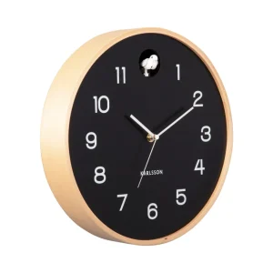 Karlsson Wandklok Natural Cuckoo - zwart